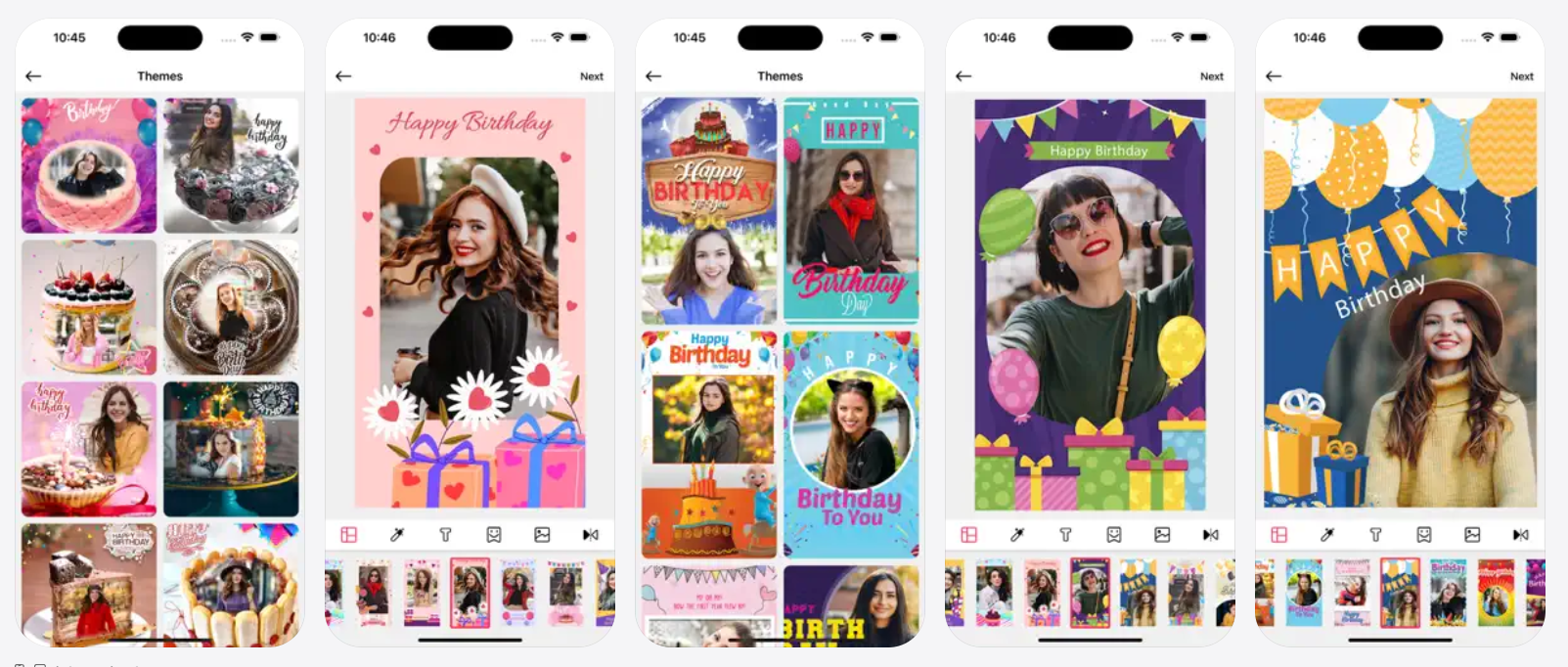 Birthday Photo Frames — App Store screenshots